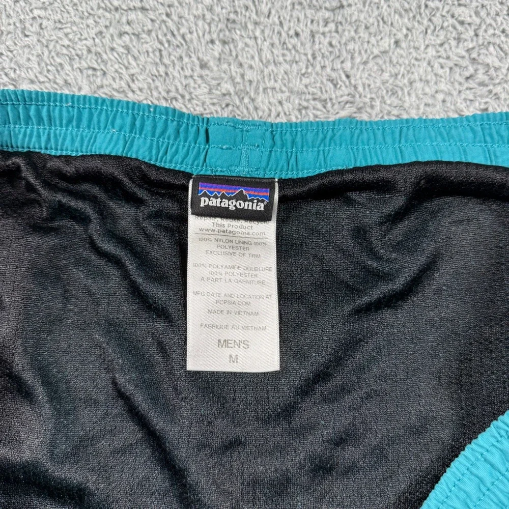 Patagonia Baggies Shorts Mens Medium Teal Blue Nylon Mech Lined